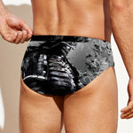 Dark Samurai Warrior Print Men's Swim Briefs