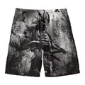 Dark Samurai Warrior Print Men's Swim Trunks