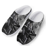 Dark Samurai Warrior Print Mesh Casual Shoes