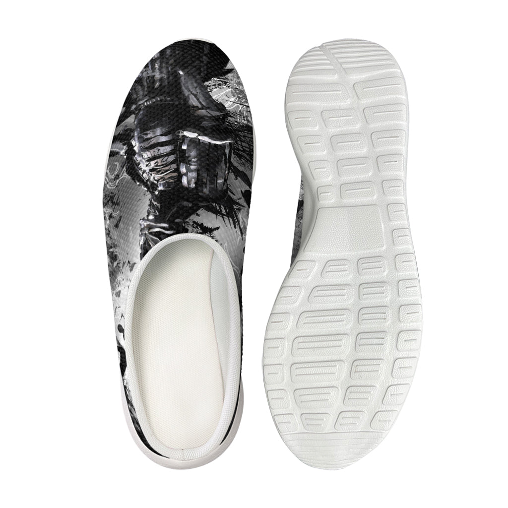 Dark Samurai Warrior Print Mesh Casual Shoes