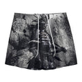 Dark Samurai Warrior Print Mesh Shorts