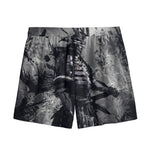 Dark Samurai Warrior Print Mesh Shorts