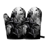 Dark Samurai Warrior Print Oven Mitts