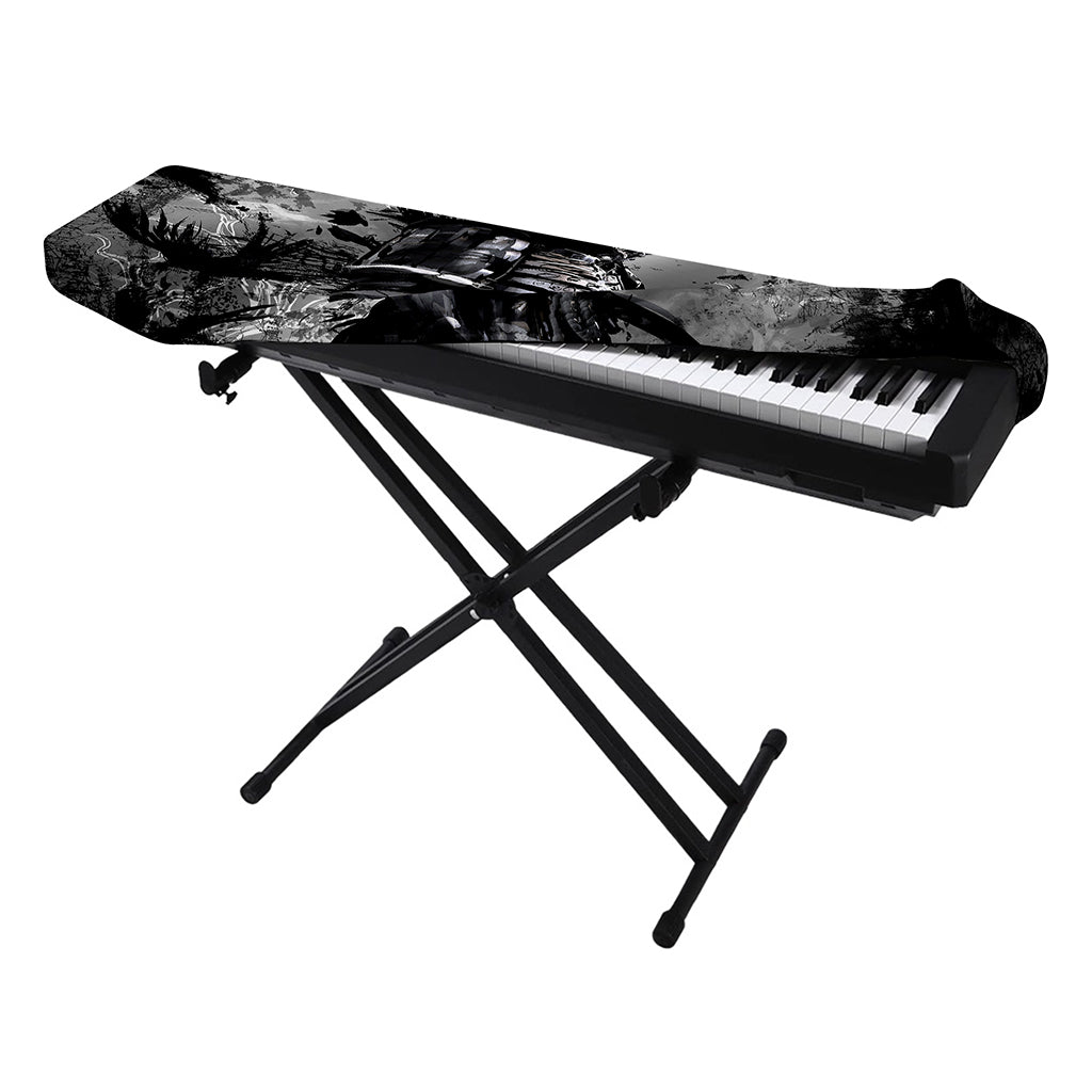 Dark Samurai Warrior Print Piano Keyboard Cover