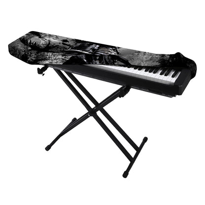Dark Samurai Warrior Print Piano Keyboard Cover