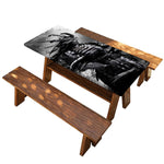 Dark Samurai Warrior Print Picnic Table Cover