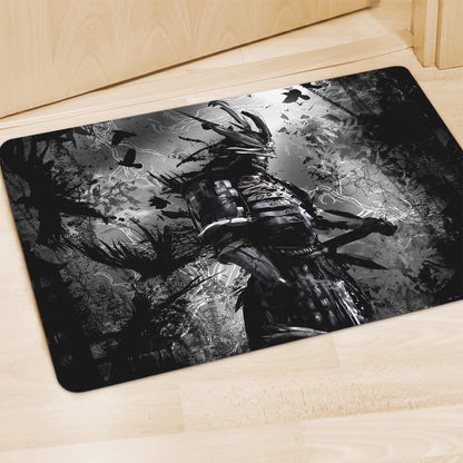 Dark Samurai Warrior Print Polyester Doormat