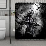 Dark Samurai Warrior Print Polyester Shower Curtain
