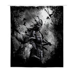 Dark Samurai Warrior Print Polyester Shower Curtain