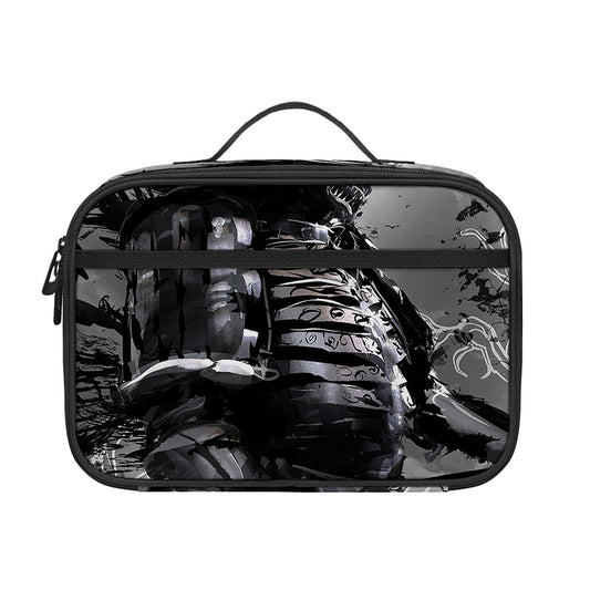 Dark Samurai Warrior Print Portable Lunch Bag