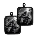 Dark Samurai Warrior Print Pot Holders