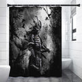 Dark Samurai Warrior Print Premium Shower Curtain