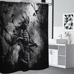 Dark Samurai Warrior Print Premium Shower Curtain