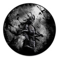 Dark Samurai Warrior Print Round Floor Mat