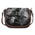 Dark Samurai Warrior Print Saddle Bag