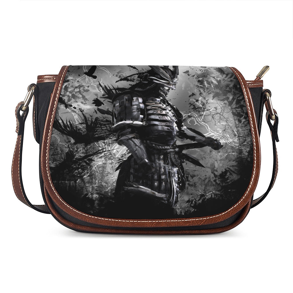 Dark Samurai Warrior Print Saddle Bag