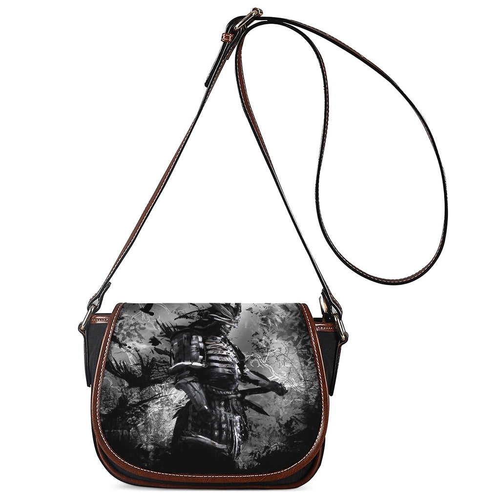Dark Samurai Warrior Print Saddle Bag