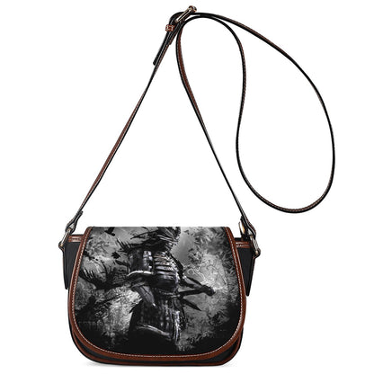 Dark Samurai Warrior Print Saddle Bag