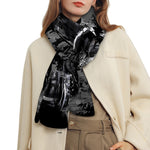 Dark Samurai Warrior Print Scarf