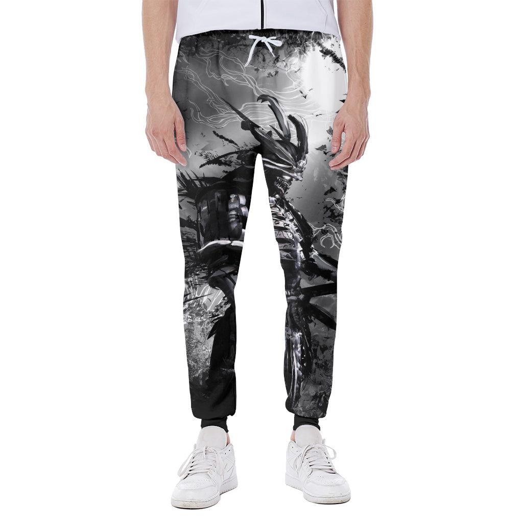 Dark Samurai Warrior Print Scuba Joggers