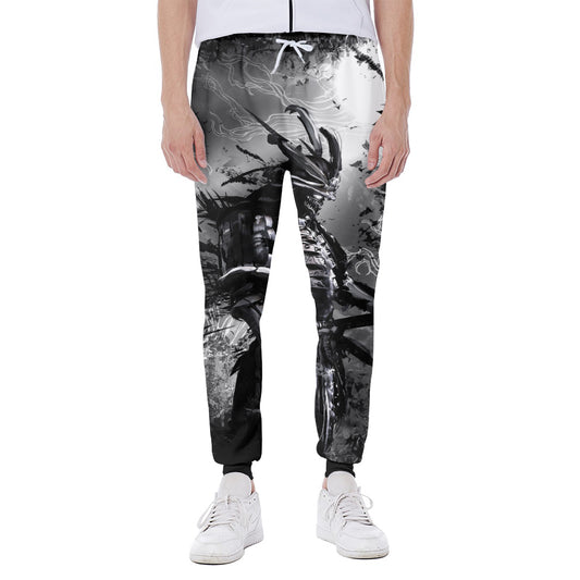 Dark Samurai Warrior Print Scuba Joggers