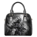 Dark Samurai Warrior Print Shoulder Handbag
