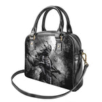 Dark Samurai Warrior Print Shoulder Handbag