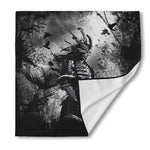 Dark Samurai Warrior Print Silk Bandana