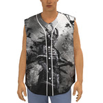 Dark Samurai Warrior Print Sleeveless Baseball Jersey