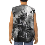 Dark Samurai Warrior Print Sleeveless Baseball Jersey