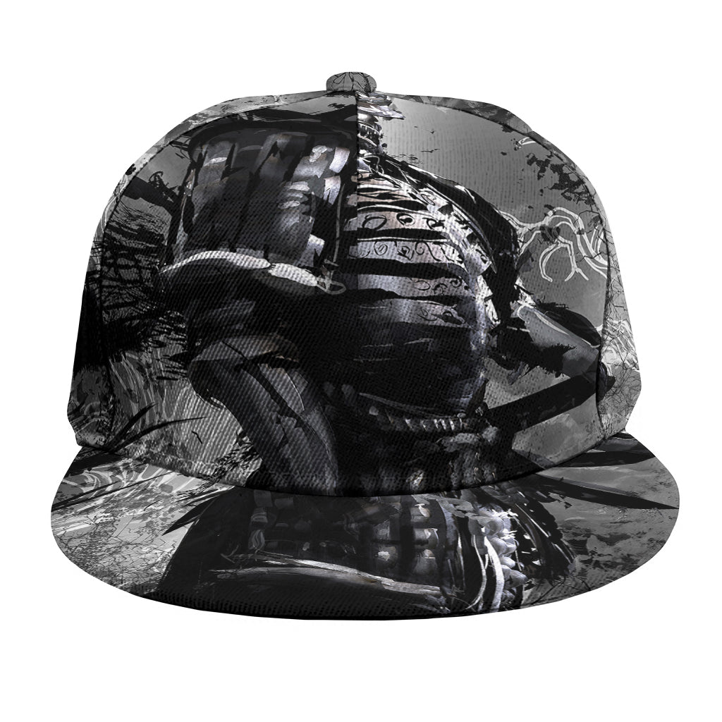Dark Samurai Warrior Print Snapback Cap