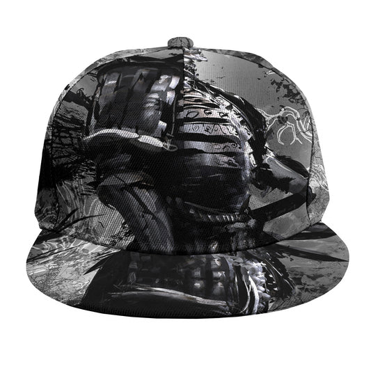 Dark Samurai Warrior Print Snapback Cap