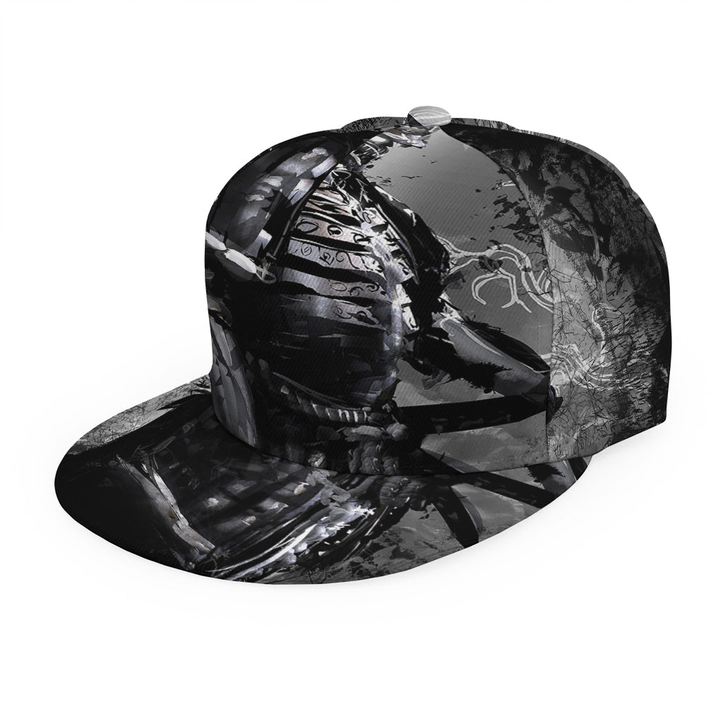 Dark Samurai Warrior Print Snapback Cap