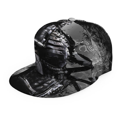 Dark Samurai Warrior Print Snapback Cap