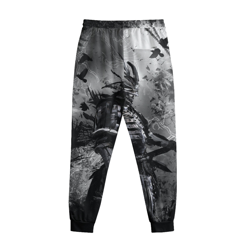 Dark Samurai Warrior Print Sweatpants