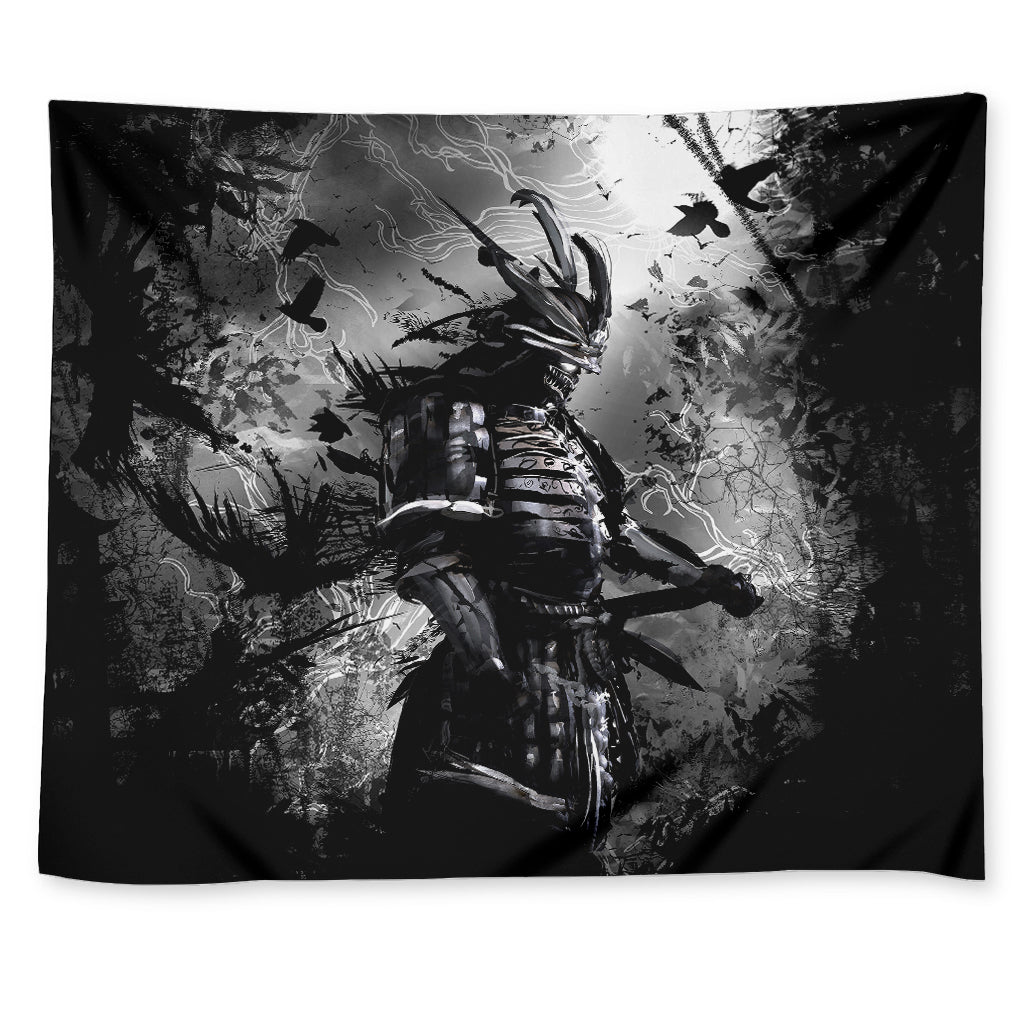 Dark Samurai Warrior Print Tapestry