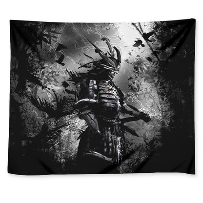 Dark Samurai Warrior Print Tapestry