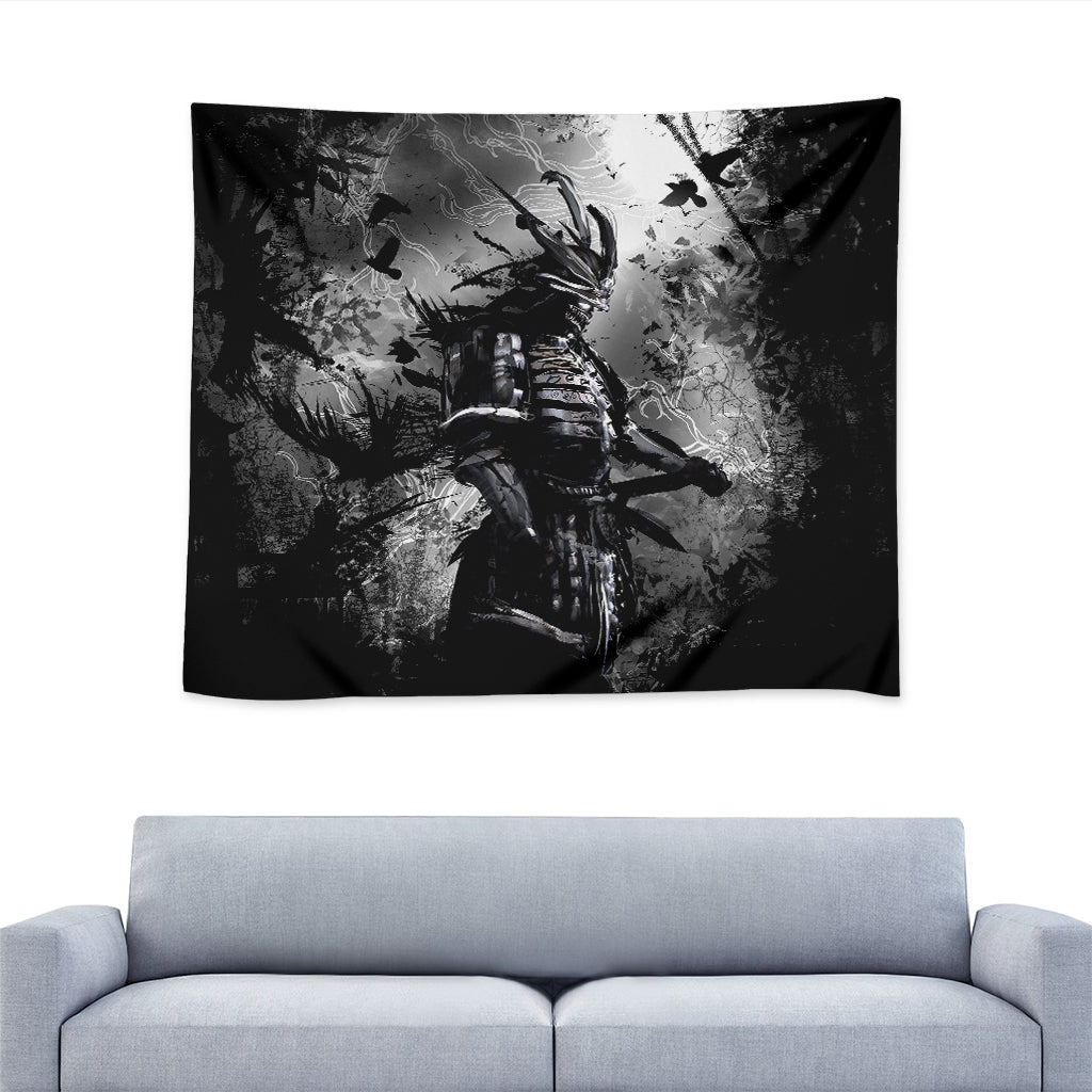 Dark Samurai Warrior Print Tapestry