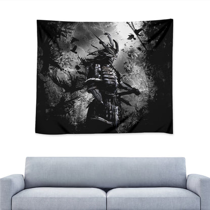 Dark Samurai Warrior Print Tapestry