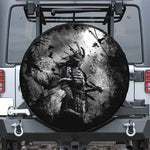 Dark Samurai Warrior Print Tire Cover