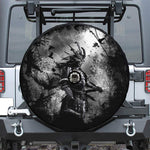 Dark Samurai Warrior Print Tire Cover With Camera Hole