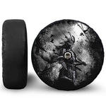 Dark Samurai Warrior Print Tire Cover With Camera Hole