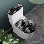 Dark Samurai Warrior Print Toilet Lid And Tank Cover Set