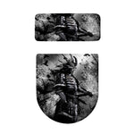 Dark Samurai Warrior Print Toilet Lid And Tank Cover Set
