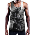 Dark Samurai Warrior Print Men's Workout Tank Top