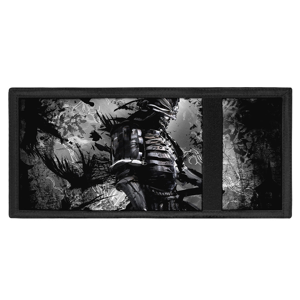 Dark Samurai Warrior Print Trifold Wallet