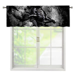 Dark Samurai Warrior Print Window Valance