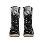 Dark Samurai Warrior Print Winter Boots