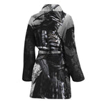 Dark Samurai Warrior Print Women's Bathrobe