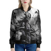 Dark Samurai Warrior Print Women's Bomber Jacket